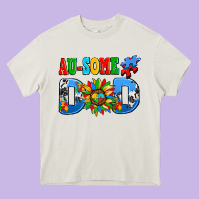 Ausome Autism Dad Heavy Core Tee Designed By Adodesignshop