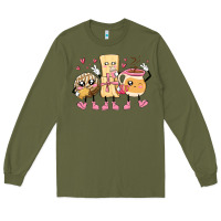 Army Green mexican pan dulce cartoon characters Long Sleeve Tee - MaliasSmallBusiness