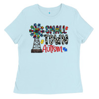 Baby Blue small town autism Ladies Tee - CowhideDigitalArt