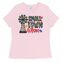 Bubblegum Pink small town autism Ladies Tee - CowhideDigitalArt