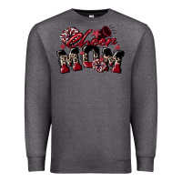 Charcoal Heather cheer mom  maroon Premium Sweatshirt - CowGirlArtShop