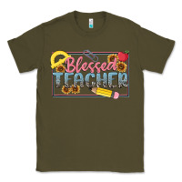 Army Green blessed teacher Classic Tee - MaliasSmallBusiness