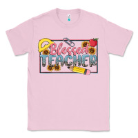 Bubblegum Pink blessed teacher Classic Tee - MaliasSmallBusiness