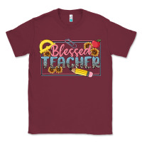 Burgundy blessed teacher Classic Tee - MaliasSmallBusiness
