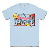 Dusty Blue blessed teacher Classic Tee - MaliasSmallBusiness