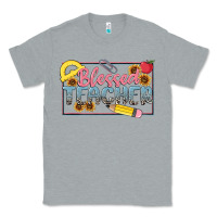 Heather Grey blessed teacher Classic Tee - MaliasSmallBusiness