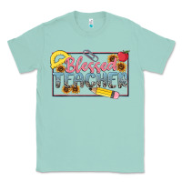 Seafoam blessed teacher Classic Tee - MaliasSmallBusiness