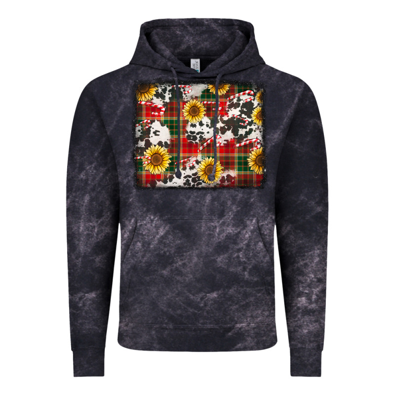 Cowhide Sunflowers Candy Canes Christmas Background Vintage Hoodie by Jasminsmagicworld | Teevron