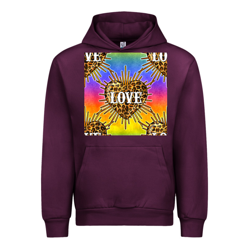 Pride Lgbtq Leopard Love Heart Seamless Pattern Urban Hoodie by BundleAndBundleShop | Teevron