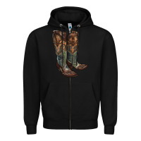 Black cowgirl boots Zipper Hoodie - RanaPortraitStore