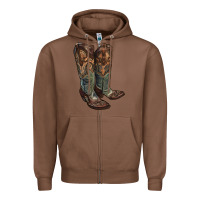 Chestnut cowgirl boots Zipper Hoodie - RanaPortraitStore
