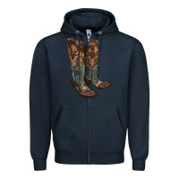 Navy cowgirl boots Zipper Hoodie - RanaPortraitStore