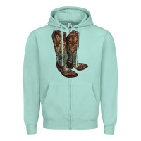 Seafoam cowgirl boots Zipper Hoodie - RanaPortraitStore