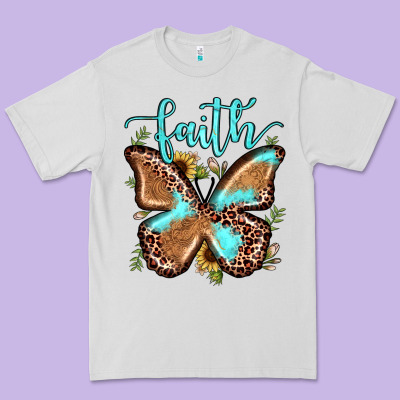 Faith Leopard Butterfly Premium Tee Designed By Jahusdesignshop