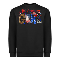 Black all american girl Heavyweight Sweatshirt - NancyCooperArtShop