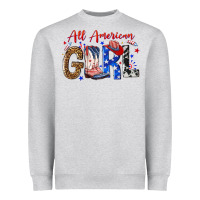 Heather Grey all american girl Heavyweight Sweatshirt - NancyCooperArtShop