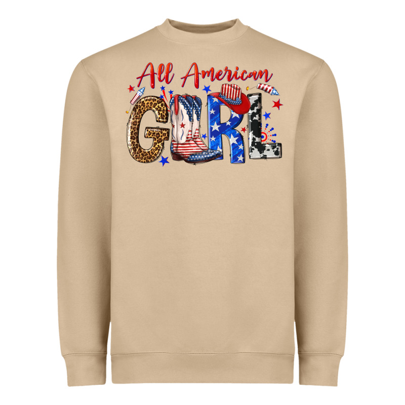 All American Girl Heavyweight Sweatshirt by NancyCooperArtShop | Teevron