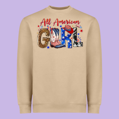 All American Girl Heavyweight Sweatshirt Designed By Nancycooperartshop