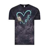 Cloud Black mom with heart and flowers Vintage Tee - MaliasSmallBusiness