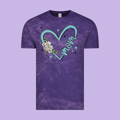 Mom With Heart And Flowers Vintage Tee Designed By Maliassmallbusiness