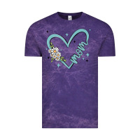 Cloud Purple mom with heart and flowers Vintage Tee - MaliasSmallBusiness