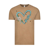 Vintage Coffee mom with heart and flowers Vintage Tee - MaliasSmallBusiness