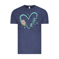 Vintage Denim mom with heart and flowers Vintage Tee - MaliasSmallBusiness