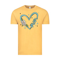 Vintage Mustard mom with heart and flowers Vintage Tee - MaliasSmallBusiness