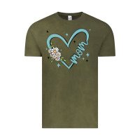 Vintage Olive mom with heart and flowers Vintage Tee - MaliasSmallBusiness