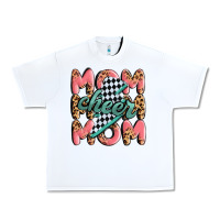 White cheer mom Urban Heavy Tee - MaliasSmallBusiness