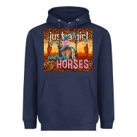 Navy just a girl who loves horses Heavyweight Hoodie - TumblerDesignByShophia