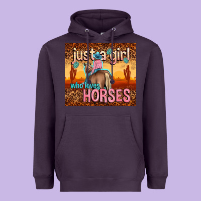 Just A Girl Who Loves Horses Heavyweight Hoodie Designed By Tumblerdesignbyshophia