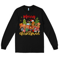 Black merry christmas gingerbread truck Long Sleeve Tee - MaliasSmallBusiness