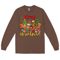 Chestnut merry christmas gingerbread truck Long Sleeve Tee - MaliasSmallBusiness