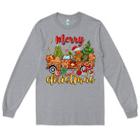 Heather Grey merry christmas gingerbread truck Long Sleeve Tee - MaliasSmallBusiness