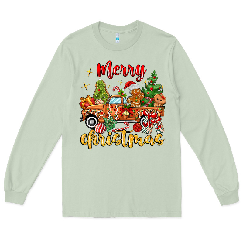 Merry Christmas Gingerbread Truck Long Sleeve Tee by MaliasSmallBusiness | Teevron