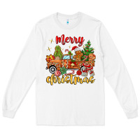White merry christmas gingerbread truck Long Sleeve Tee - MaliasSmallBusiness