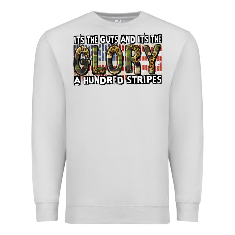 Its The Guts And Its The Glory A Hundred Stripes Premium Sweatshirt by CowGirlArtShop | Teevron