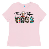 Bubblegum Pink tired mom vibes Ladies Tee - CowhideDigitalArt