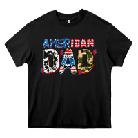 Black American dad Heavy Core Tee - AdoDesignShop