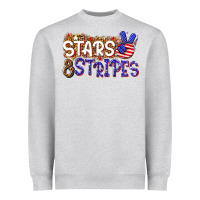 Heather Grey stars and stripes Heavyweight Sweatshirt - NancyCooperArtShop
