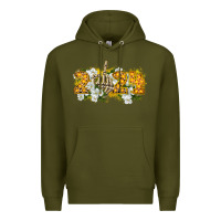 Army Green 2024 skeleton middle finger new year Premium Hoodie - CowGirlArtShop
