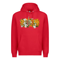 Red 2024 skeleton middle finger new year Premium Hoodie - CowGirlArtShop