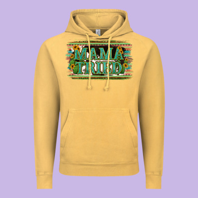 Cowhide Serappe Sunflower Mama Tried Vintage Hoodie Designed By Jasminsmagicworld