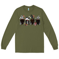 Army Green grey christmas afro gnomies Long Sleeve Tee - MaliasSmallBusiness