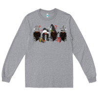 Heather Grey grey christmas afro gnomies Long Sleeve Tee - MaliasSmallBusiness