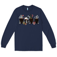 Navy grey christmas afro gnomies Long Sleeve Tee - MaliasSmallBusiness