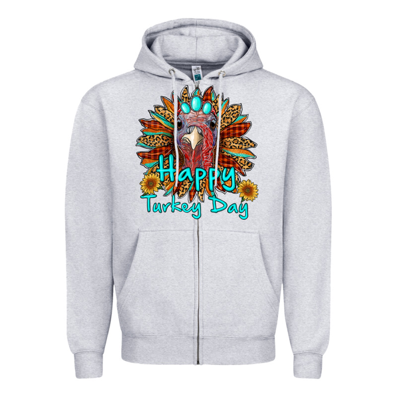 Happy Turkey Day Sunflower Zipper Hoodie by RanaPortraitStore | Teevron