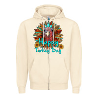 Sandshell happy turkey day sunflower Zipper Hoodie - RanaPortraitStore