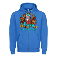 True Royal happy turkey day sunflower Zipper Hoodie - RanaPortraitStore